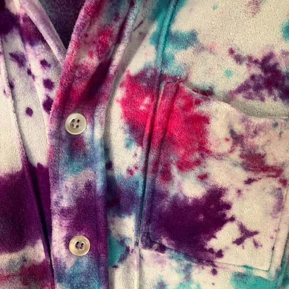 Tie dyed terry cloth vintage Sears shirt 70s - Picture 2 of 4